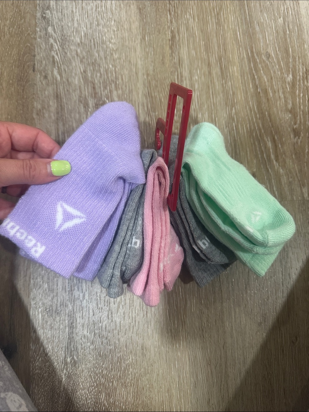Reebok Kids Low-Cut Sock Set - Lavender, Mint, Pink, Gray set of 5